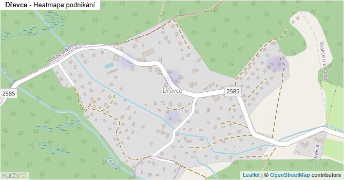 Dřevce - mapa podnikání