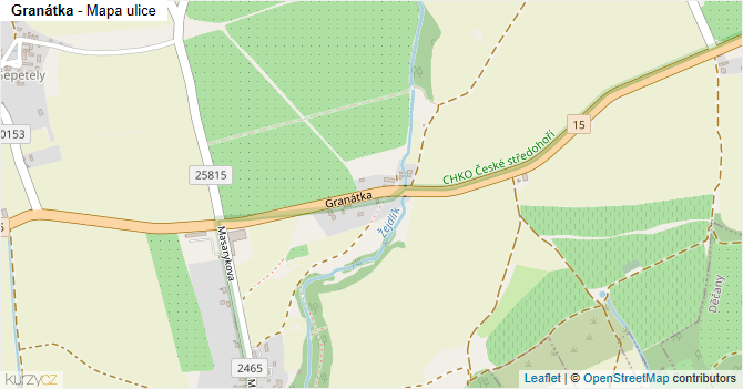 Granátka - mapa ulice