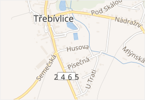Husova v obci Třebívlice - mapa ulice