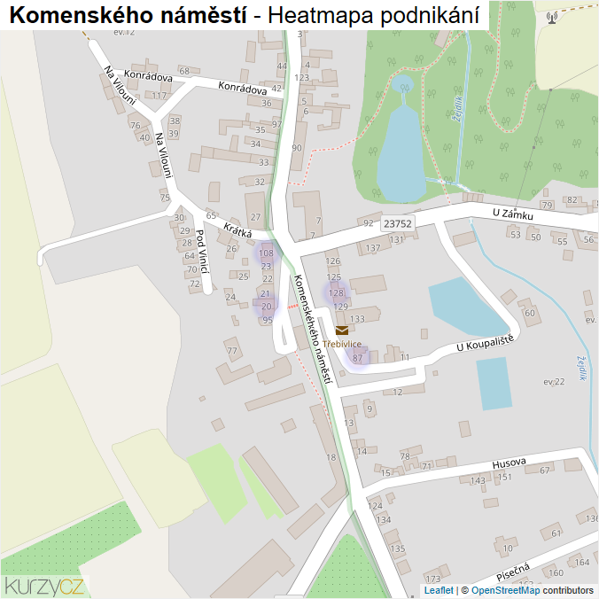 Mapa Komenského náměstí - Firmy v ulici.