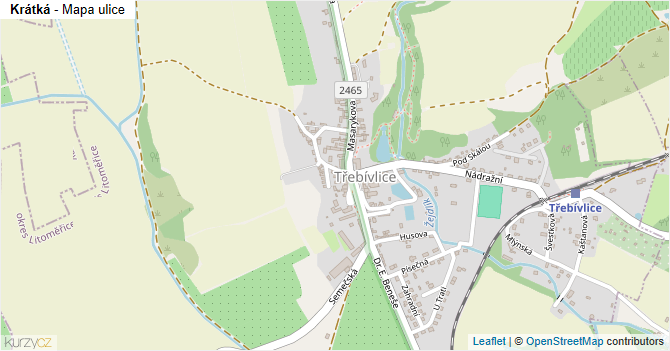 Krátká - mapa ulice