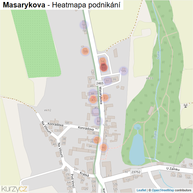Mapa Masarykova - Firmy v ulici.