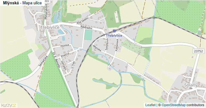 Mlýnská - mapa ulice