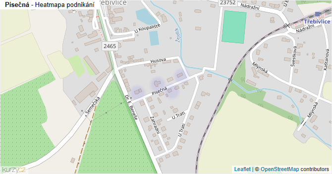 Písečná - mapa podnikání
