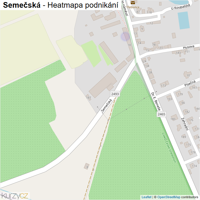 Mapa Semečská - Firmy v ulici.