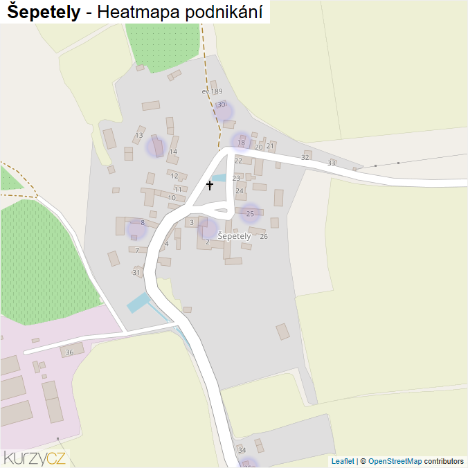 Mapa Šepetely - Firmy v části obce.