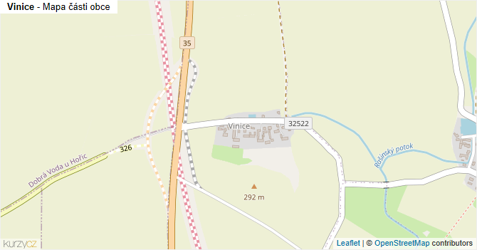Vinice - mapa části obce
