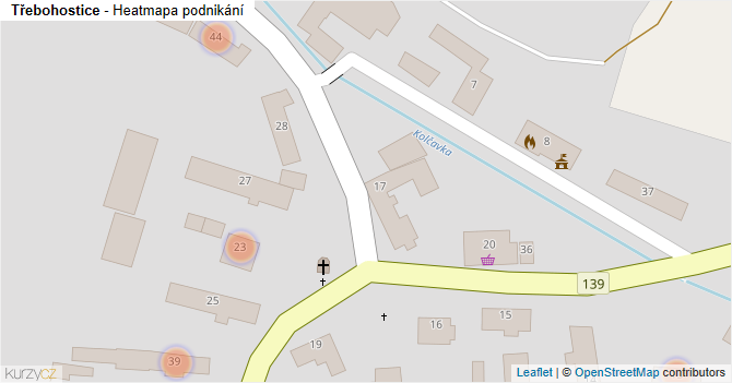 Třebohostice - mapa podnikání