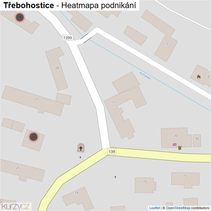 Mapa Třebohostice - Firmy v obci.