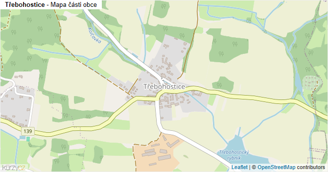 Třebohostice - mapa části obce