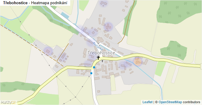 Třebohostice - mapa podnikání