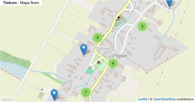 Třebom - mapa firem