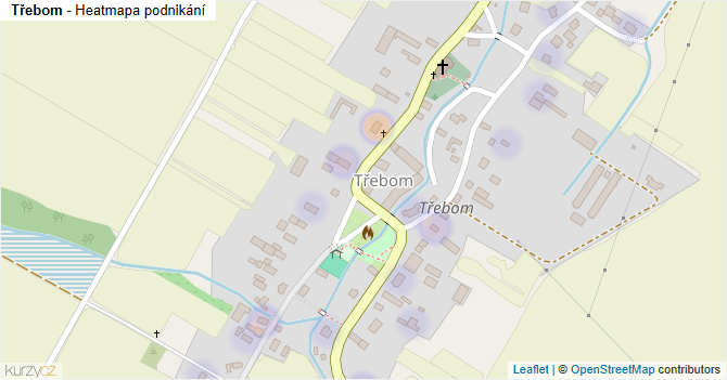 Třebom - mapa podnikání