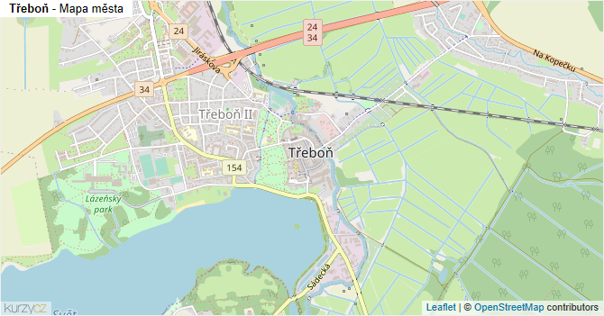 Třeboň - mapa města