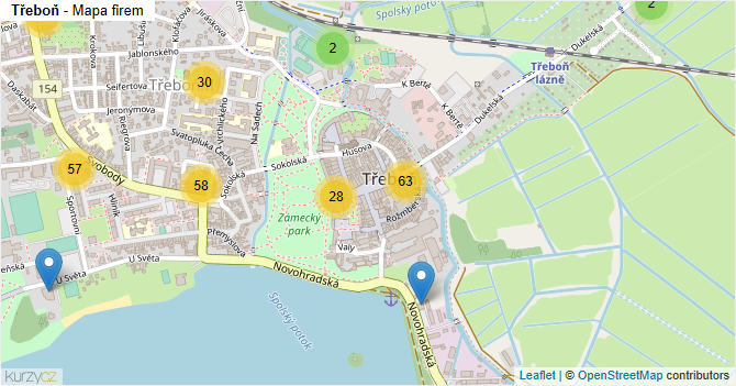 Třeboň - mapa firem