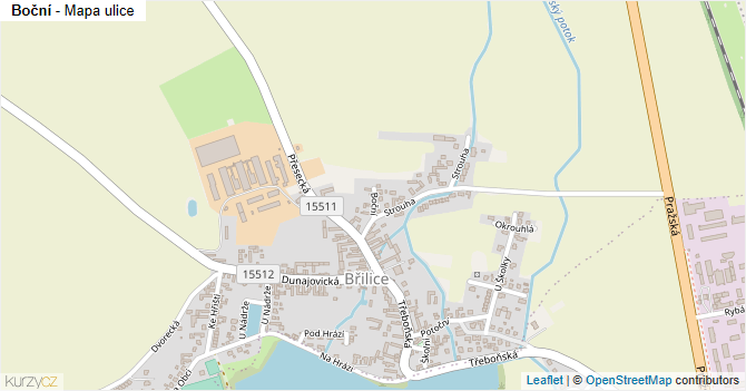 Boční - mapa ulice