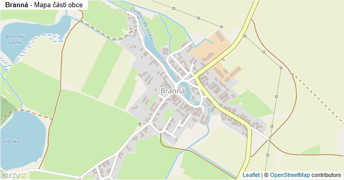 Branná - mapa části obce