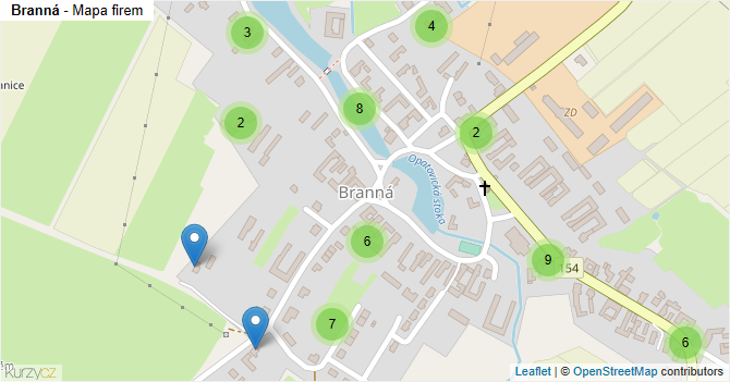 Branná - mapa firem