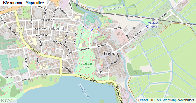 Březanova - mapa ulice