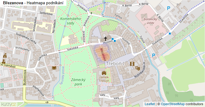 Březanova - mapa podnikání