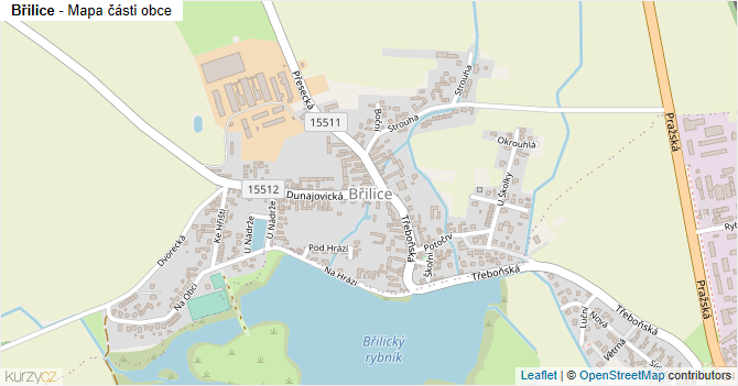 Břilice - mapa části obce