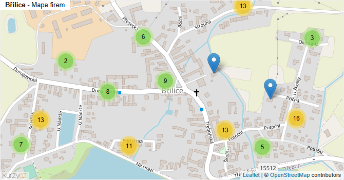 Břilice - mapa firem