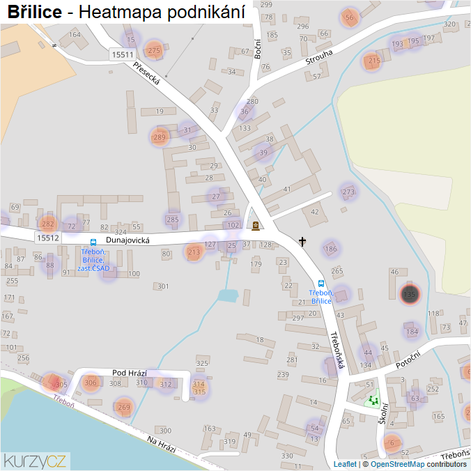 Mapa Břilice - Firmy v části obce.
