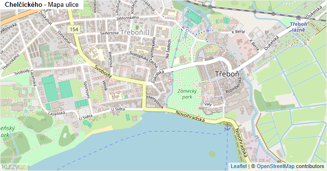 Chelčického - mapa ulice