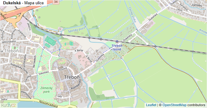 Dukelská - mapa ulice