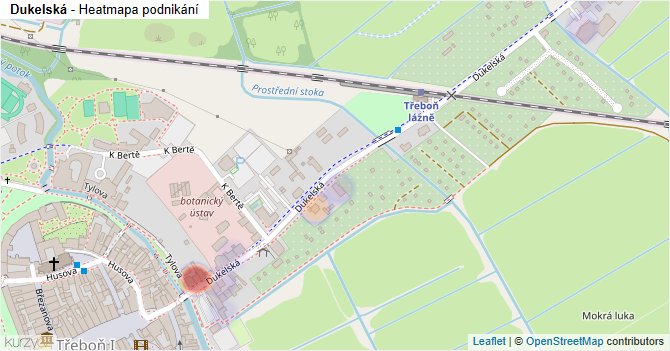 Dukelská - mapa podnikání