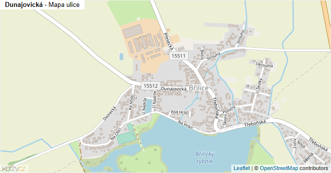 Dunajovická - mapa ulice