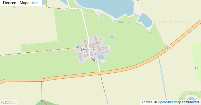 Dvorce - mapa ulice