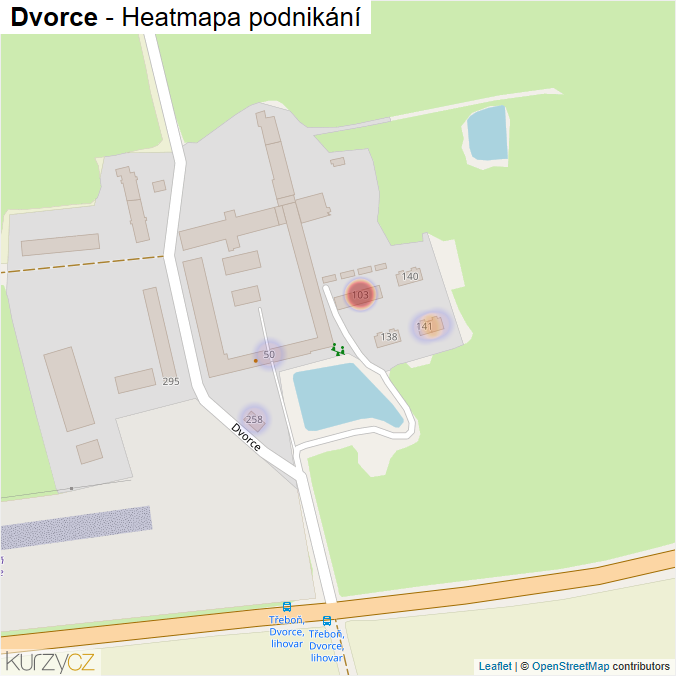 Mapa Dvorce - Firmy v ulici.