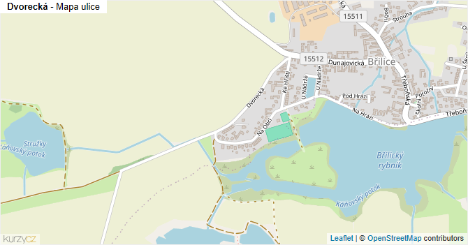 Dvorecká - mapa ulice