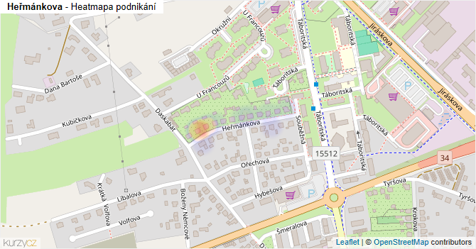Heřmánkova - mapa podnikání