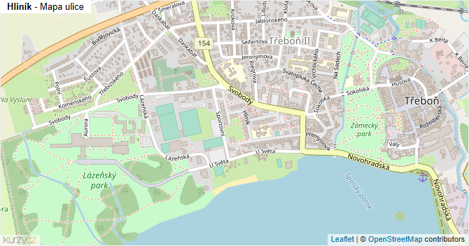 Hliník - mapa ulice