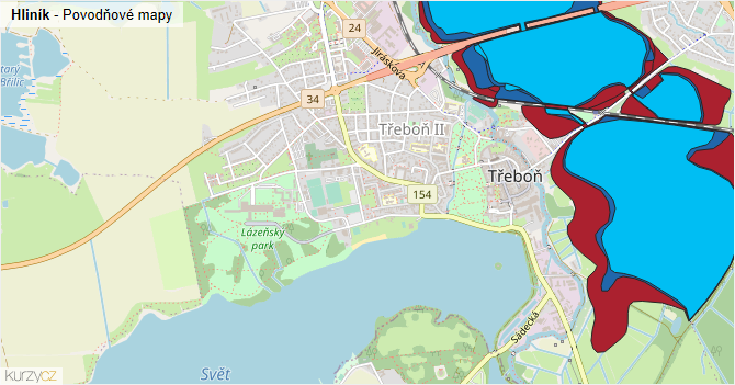 Hliník - záplavové mapy stoleté vody