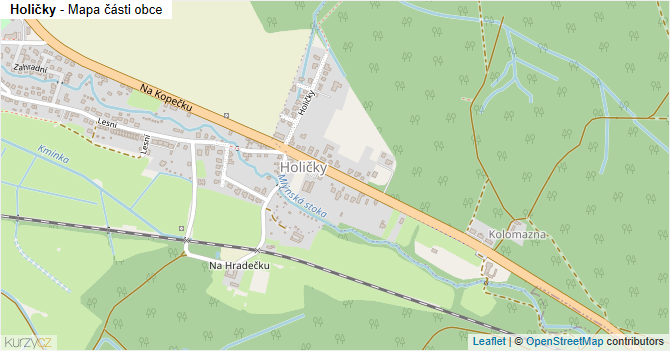 Holičky - mapa části obce
