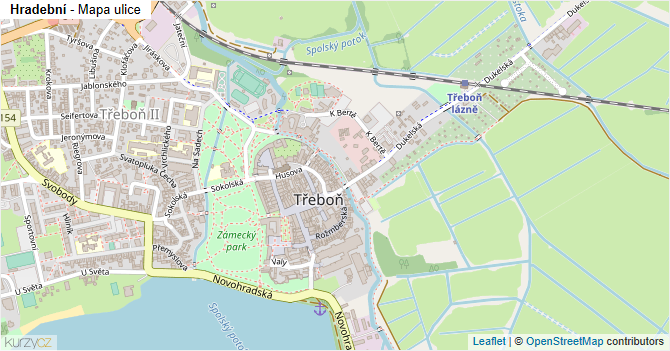 Hradební - mapa ulice
