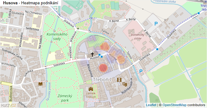 Husova - mapa podnikání