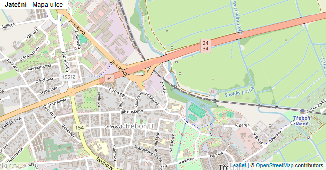 Jateční - mapa ulice