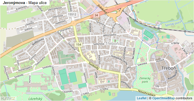 Jeronýmova - mapa ulice