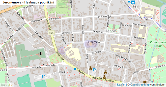 Jeronýmova - mapa podnikání