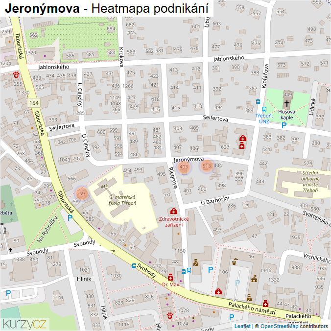Mapa Jeronýmova - Firmy v ulici.