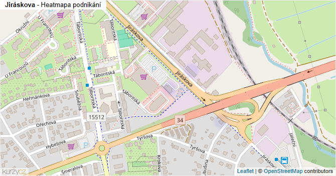 Jiráskova - mapa podnikání