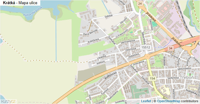 Krátká - mapa ulice
