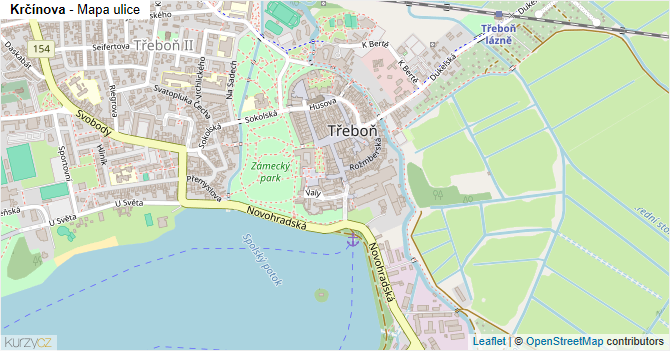 Krčínova - mapa ulice