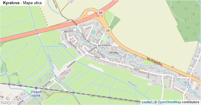Kyralova - mapa ulice
