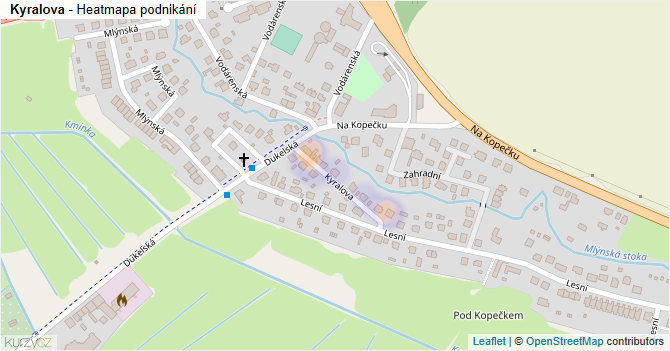 Kyralova - mapa podnikání