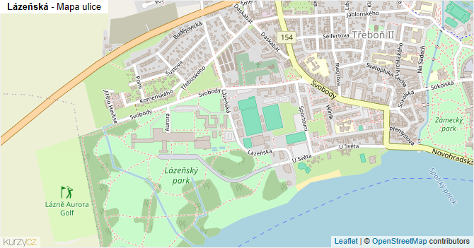 Lázeňská - mapa ulice